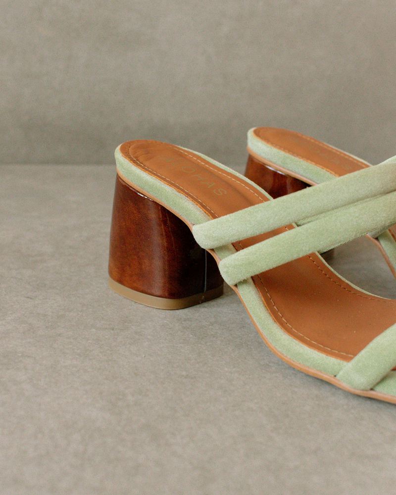 Green Alohas Indiana Leather Women's Sandals | ZADQE9416