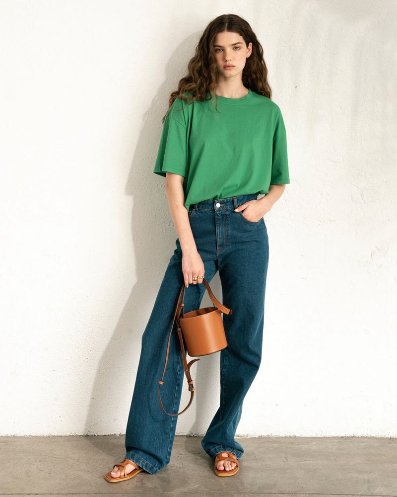 Green Alohas Slack Women's Tops | STEDA1396