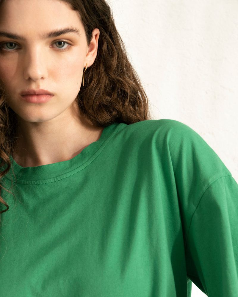 Green Alohas Slack Women's Tops | STEDA1396