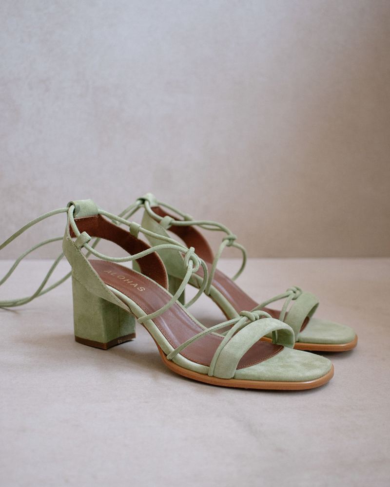 Green Alohas Sophie Women's Heels | WUCRF1325