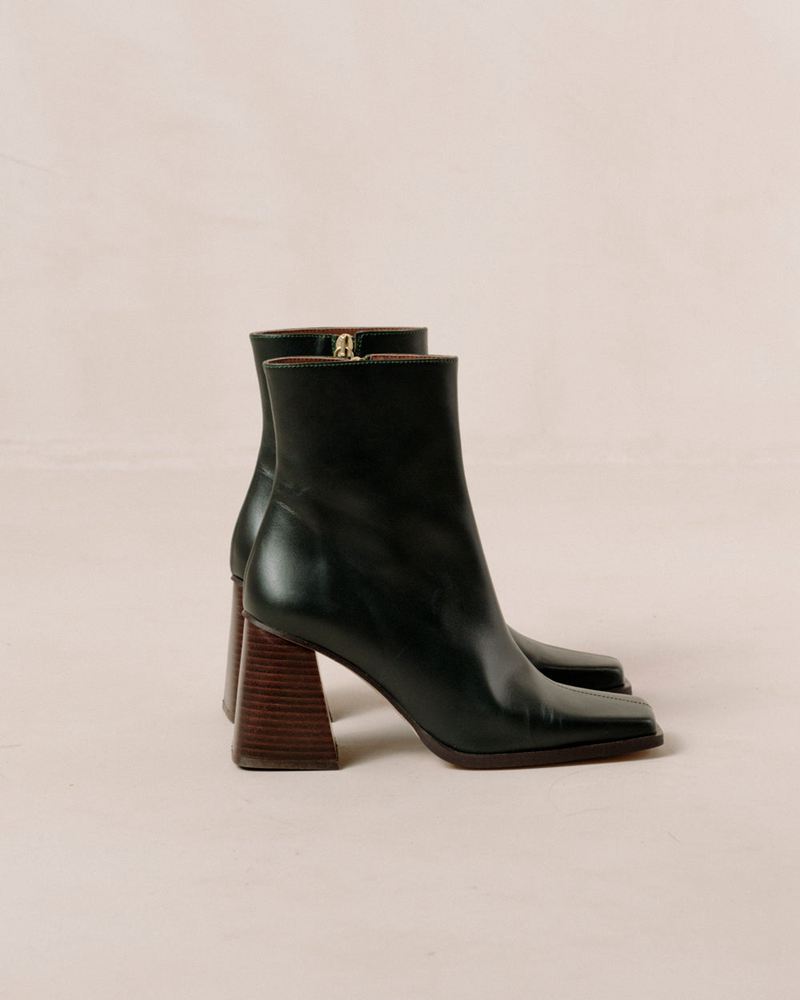 Green Alohas South Leather Women's Ankle Boots | BSOML0972