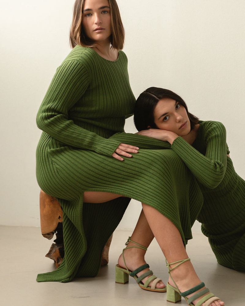 Green Alohas Wise Opened Knit Women's Skirts | WREYX7183