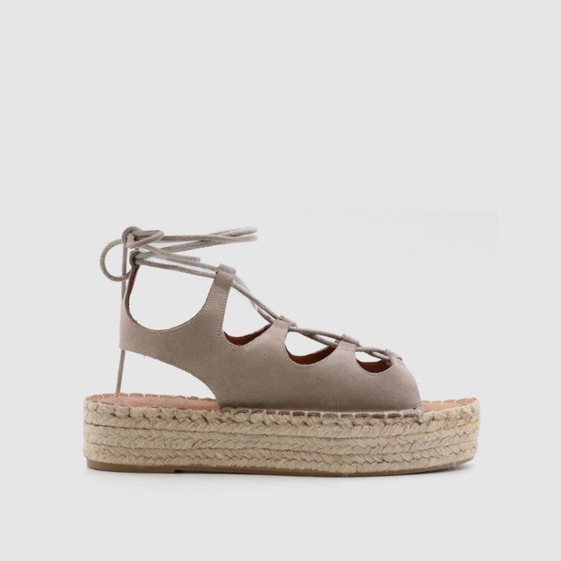 Grey Alohas Gladiator Women's Espadrilles | KJOMA2069