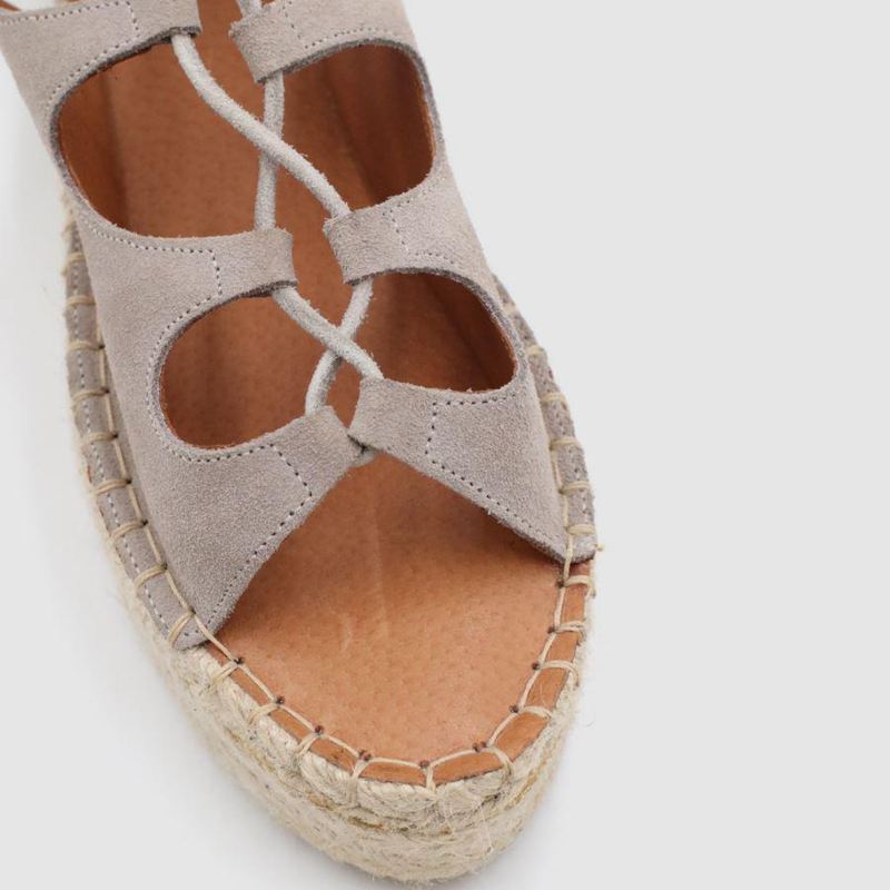 Grey Alohas Gladiator Women's Espadrilles | KJOMA2069