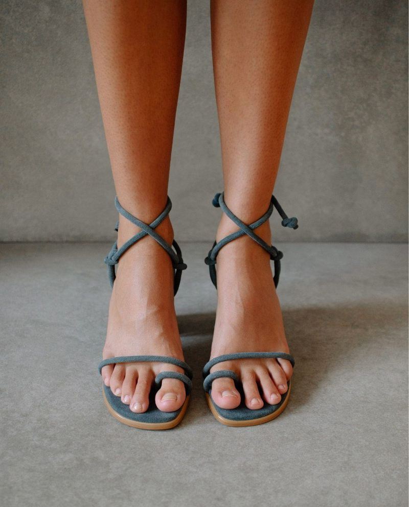 Grey Alohas Grace Leather Women's Sandals | MQNHP4285