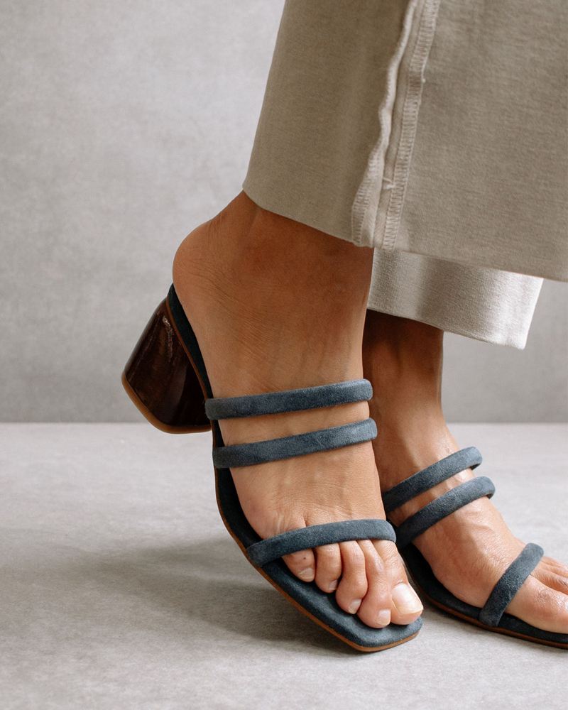 Grey Alohas Indiana Leather Women's Sandals | QAUNY4806