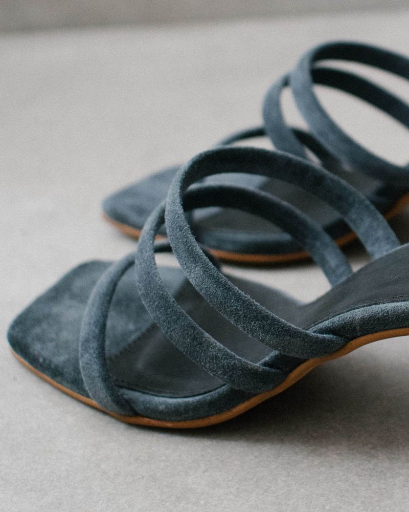 Grey Alohas Indiana Leather Women's Sandals | QAUNY4806