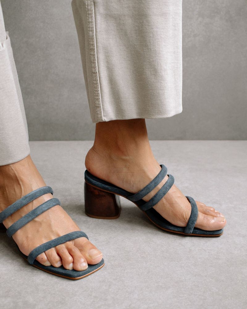 Grey Alohas Indiana Leather Women's Sandals | QAUNY4806