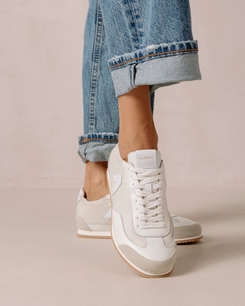 Grey Alohas Tb.70 Leather Women's Sneakers | KSYRP1378