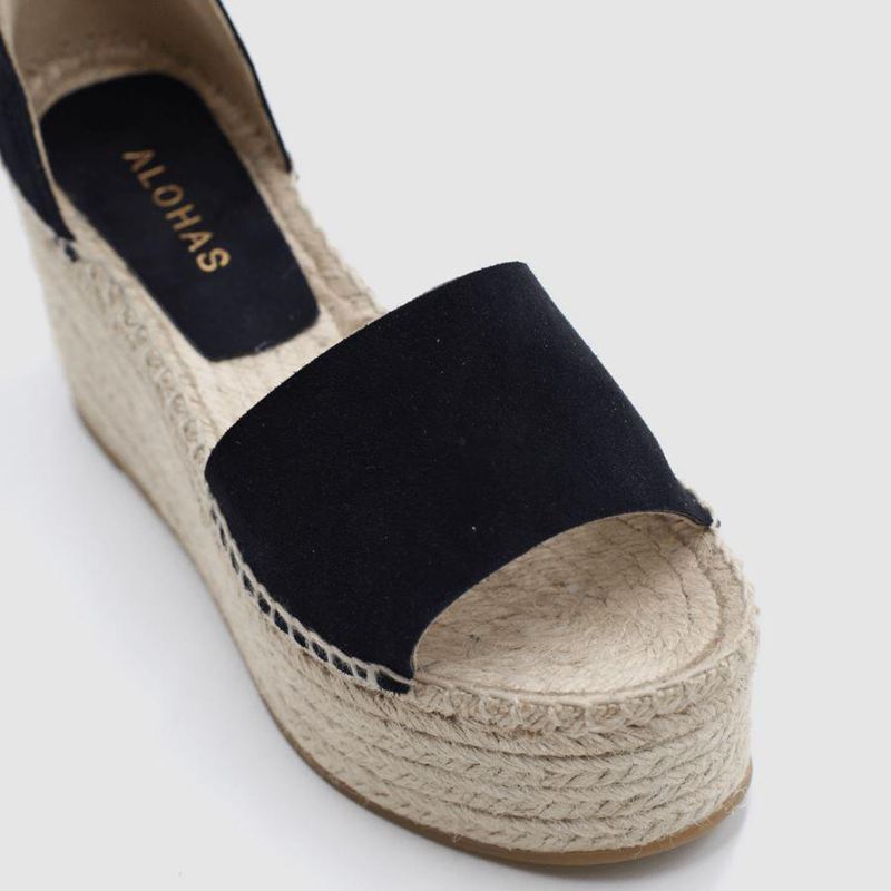 Navy Alohas Karmen Women's Espadrilles | NFSUA1734