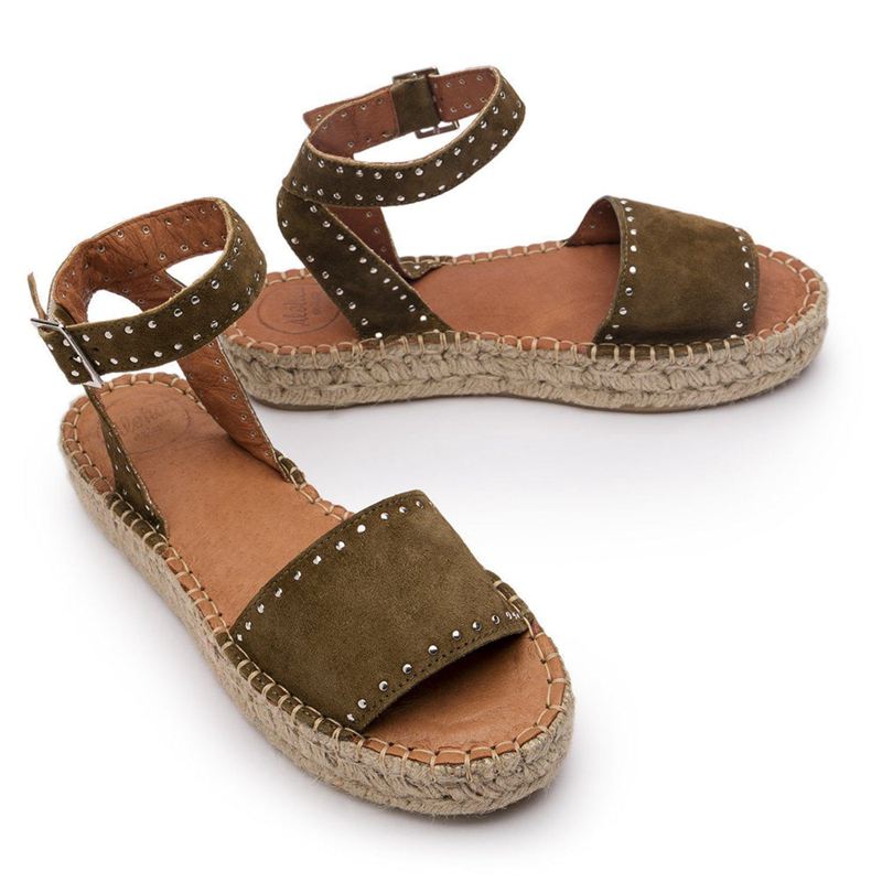 Olive Alohas Rome Studded Women's Espadrilles | MQLTA7590