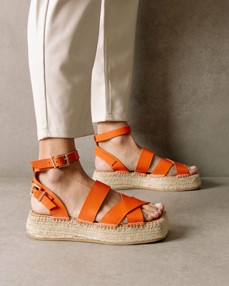 Orange Alohas County Pomelo Women\'s Espadrilles | VXZJP8659