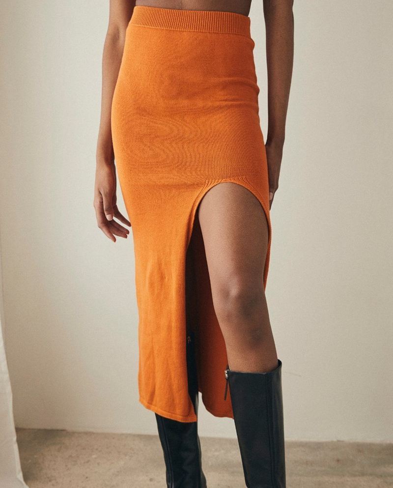 Orange Alohas Deal Women's Skirts | YZBNU1624