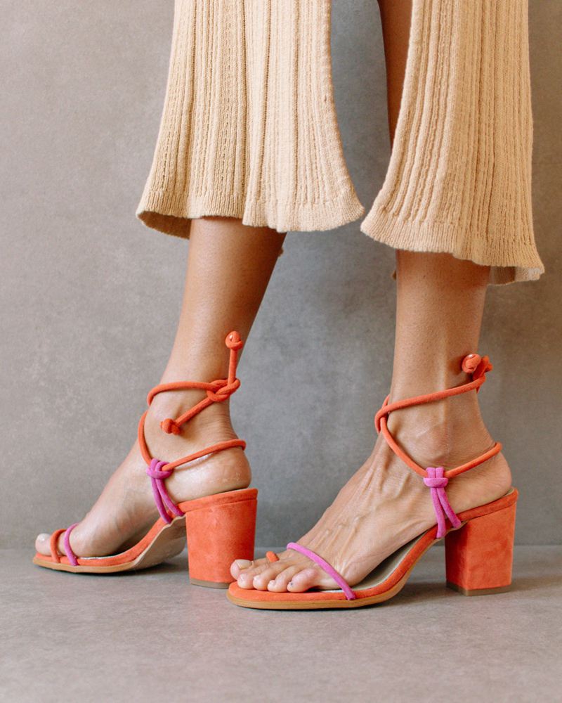 Orange Alohas Grace Leather Women's Sandals | KNYZX4230