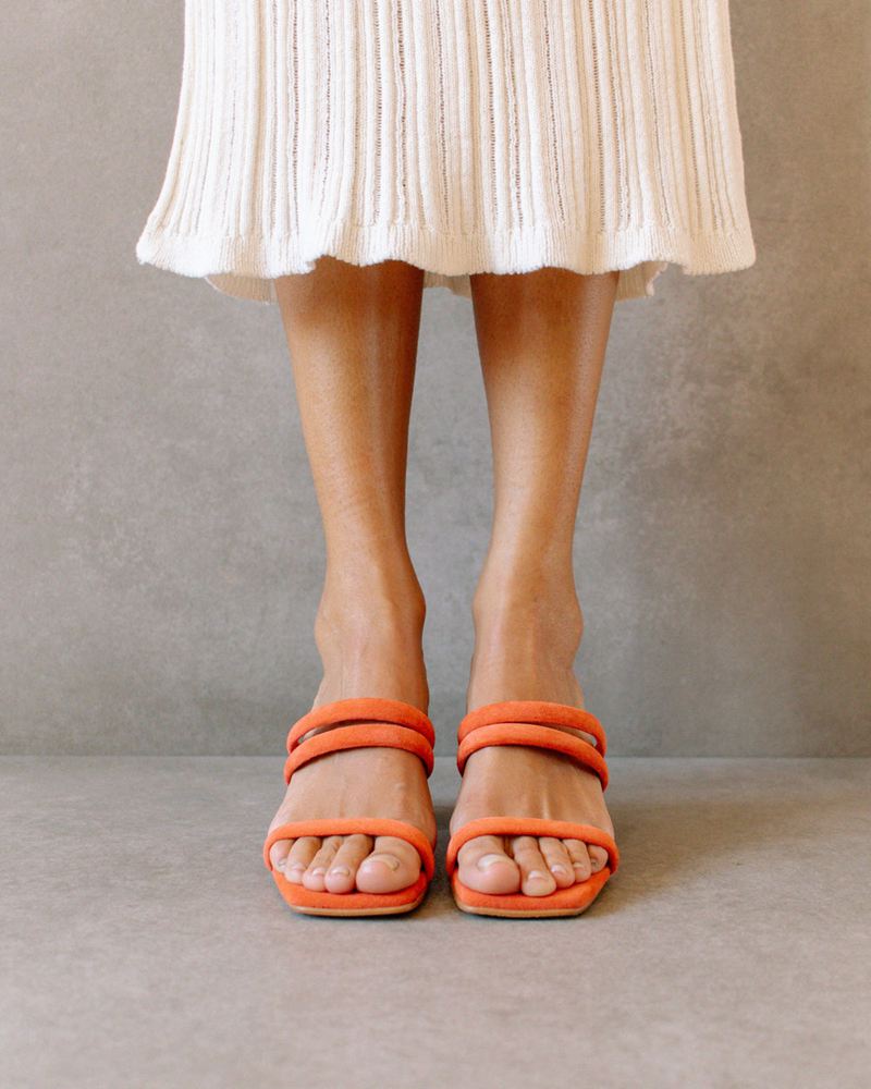 Orange Alohas Indiana Leather Women's Sandals | CYASE2509