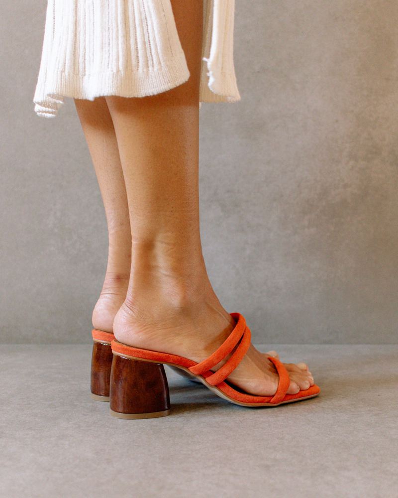 Orange Alohas Indiana Leather Women's Sandals | CYASE2509