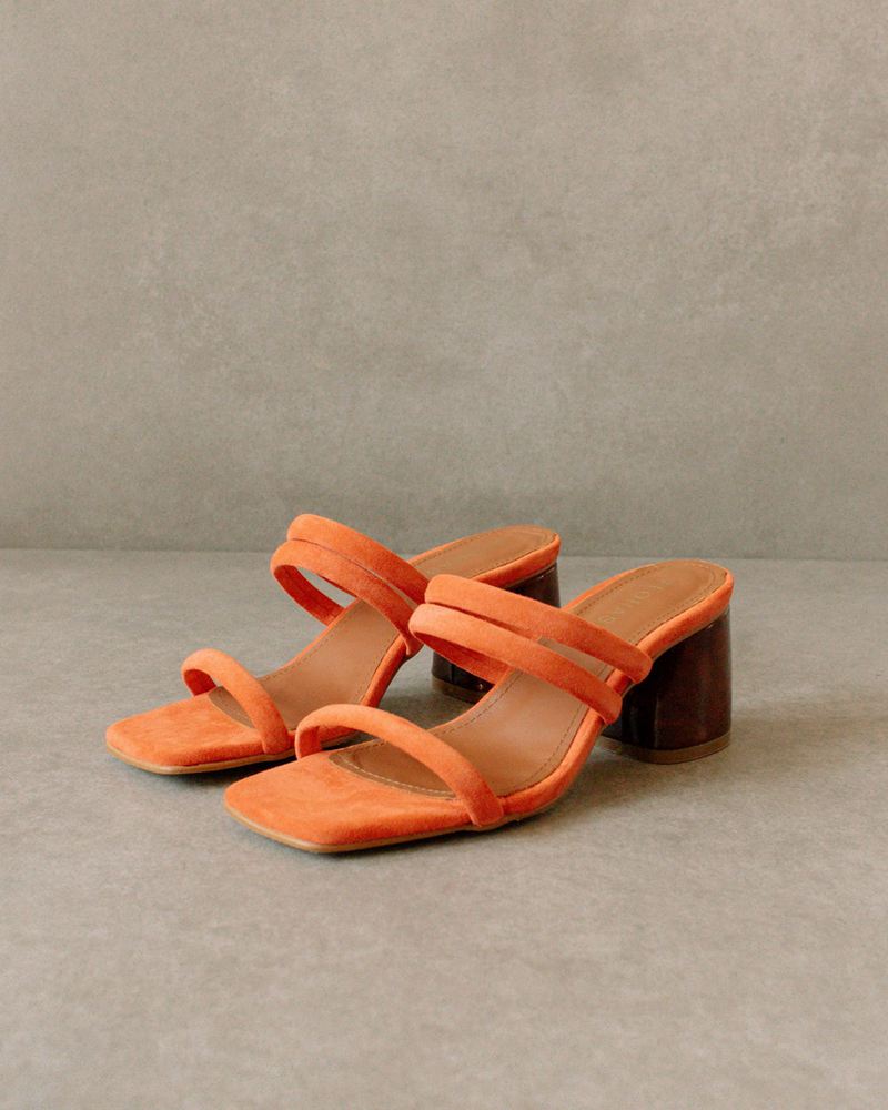 Orange Alohas Indiana Leather Women's Sandals | CYASE2509