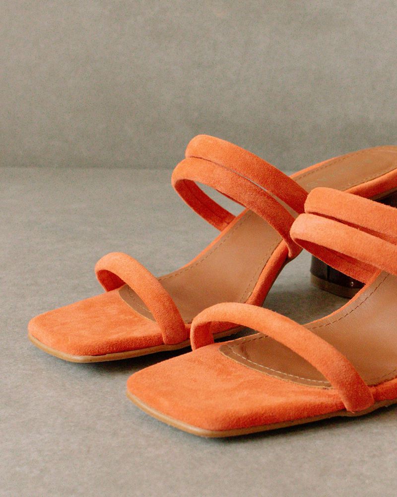 Orange Alohas Indiana Leather Women's Sandals | CYASE2509