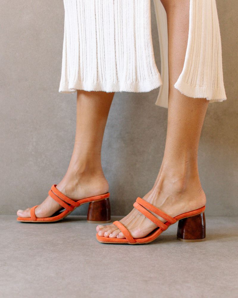 Orange Alohas Indiana Leather Women's Sandals | CYASE2509