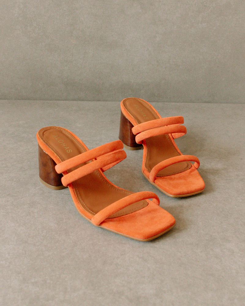 Orange Alohas Indiana Leather Women's Sandals | CYASE2509