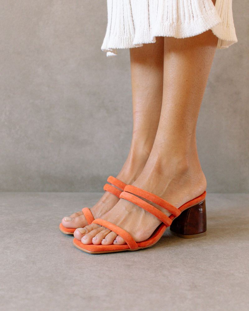 Orange Alohas Indiana Leather Women's Sandals | CYASE2509