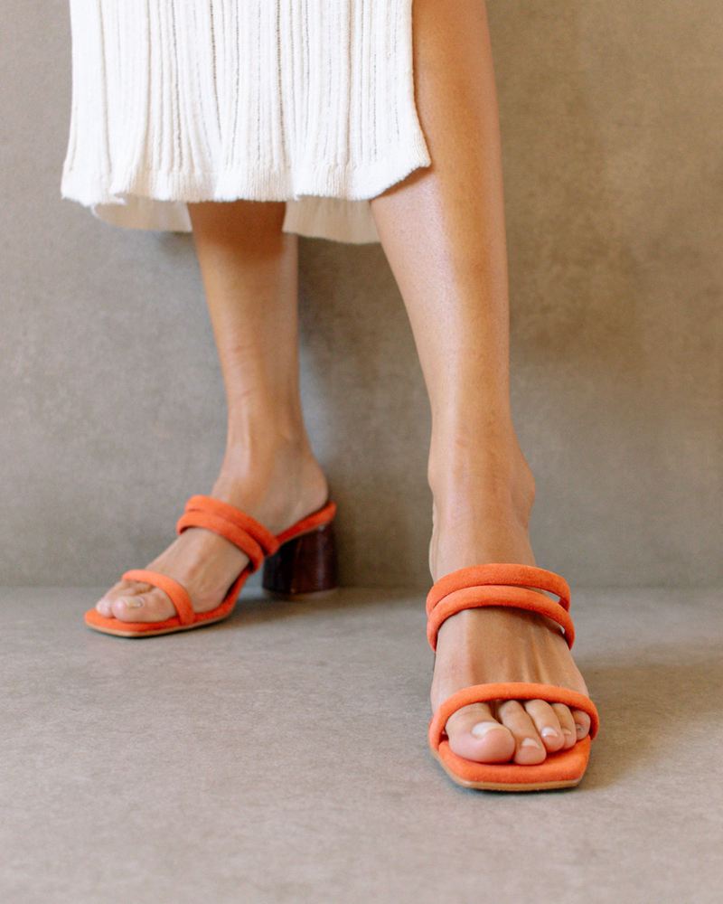 Orange Alohas Indiana Leather Women's Sandals | CYASE2509