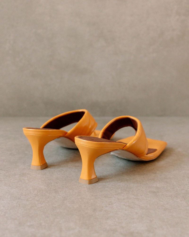 Orange Alohas Jolla Vegan Leather Women's Sandals | QMZVY0876