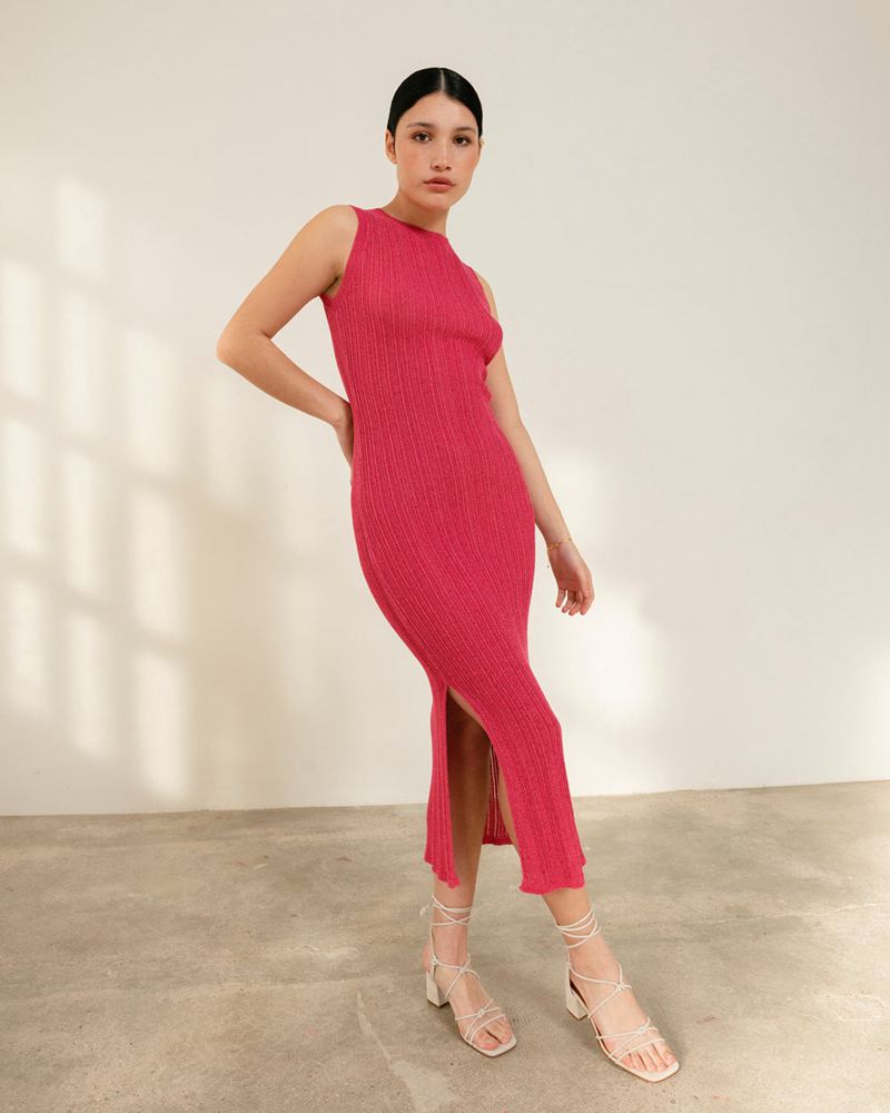 Pink Alohas Breezy Glim Women's Dresses | FTGDS7530