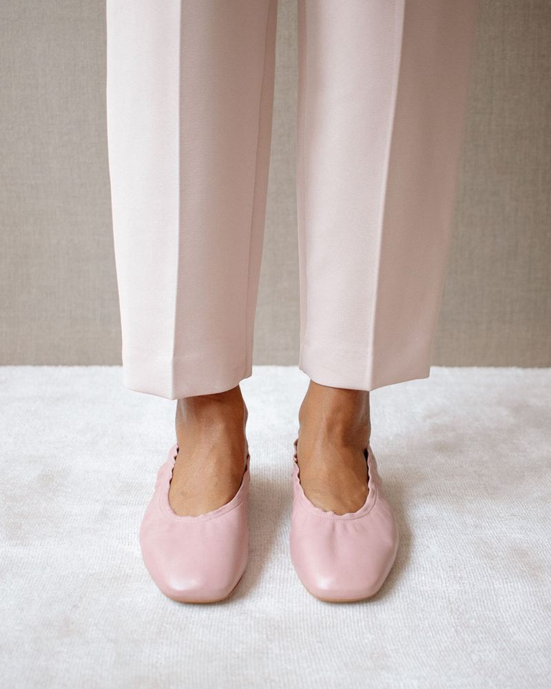 Pink Alohas Habibi Leather Women's Ballet Flats | NYUIO6892