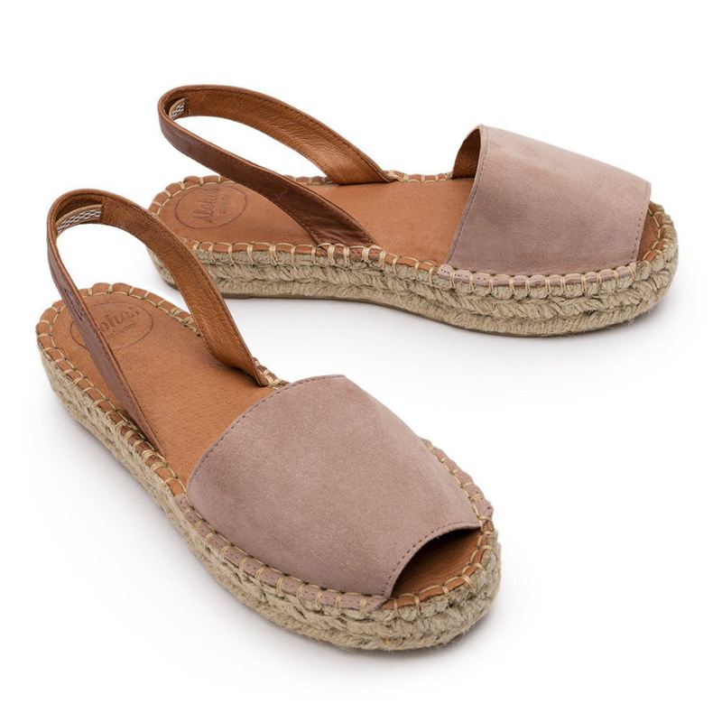 Pink Alohas Ibizas Suede Women's Espadrilles | IBXJO2761