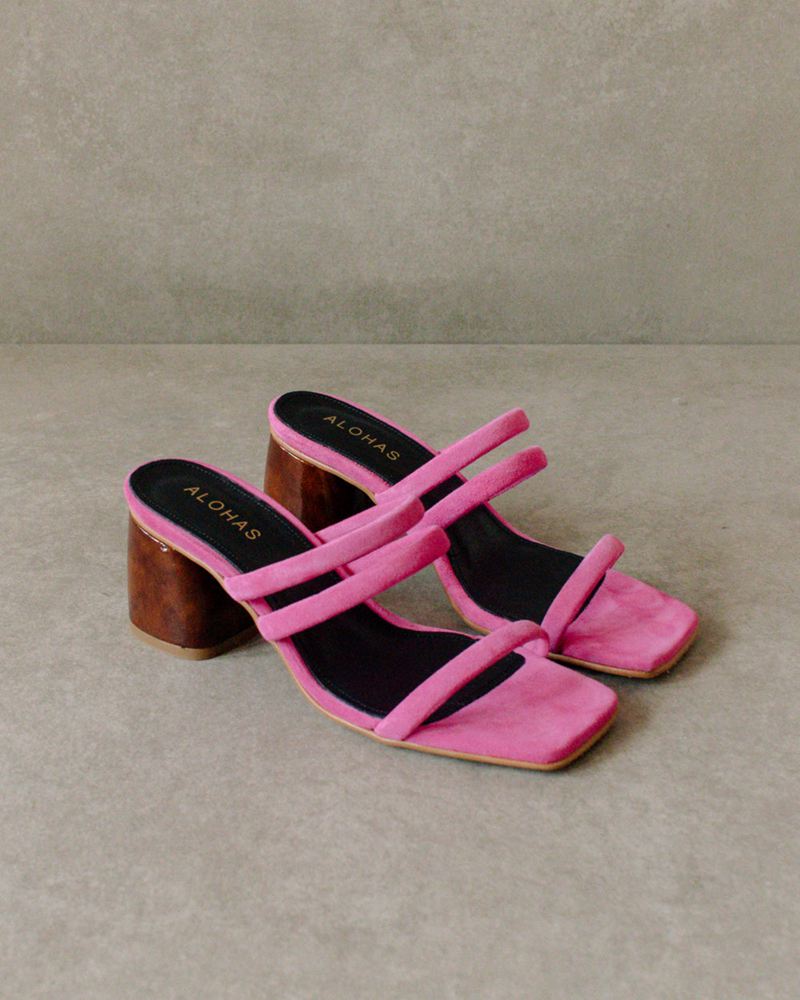 Pink Alohas Indiana Leather Women's Sandals | RUVPC9183