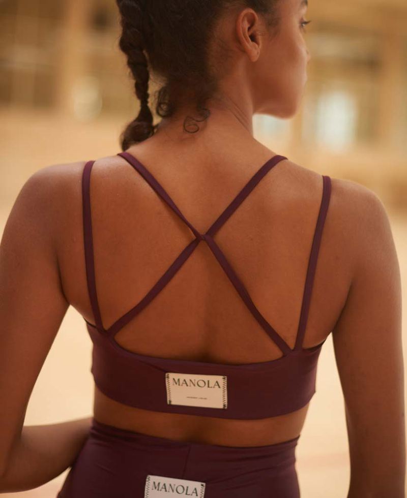 Purple Alohas Crossed Back Top Women's Sportswear | BJEUR0253