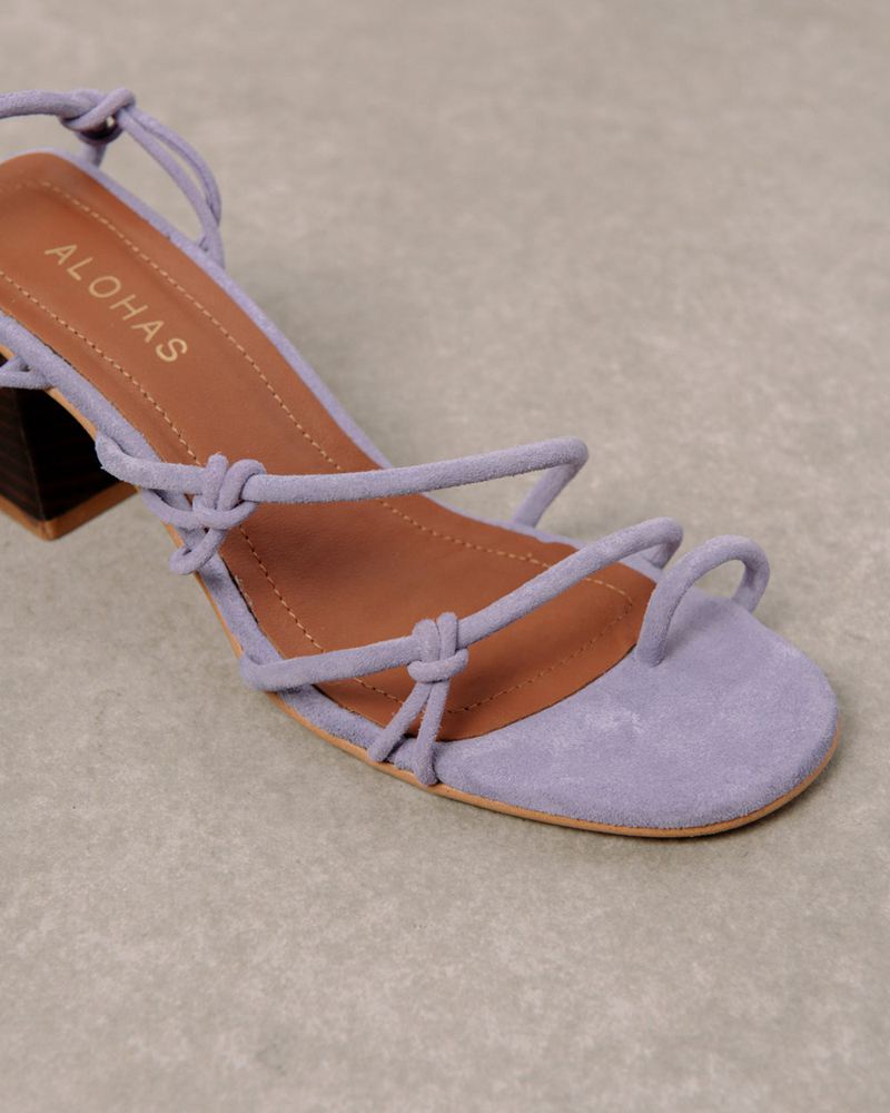 Purple Alohas Goldie Leather Women's Sandals | TINRC5428