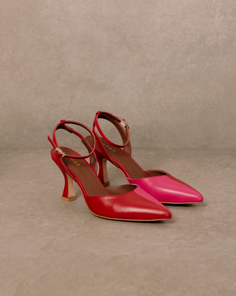 Red Alohas Cinderella Leather Women's Heels | VMPJN2498