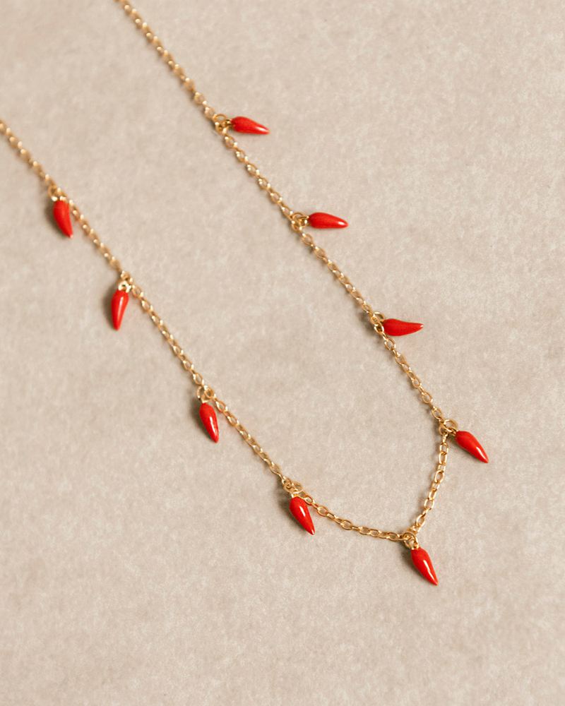 Red Alohas Jalapeno Women's Necklace | ZVRQF7951