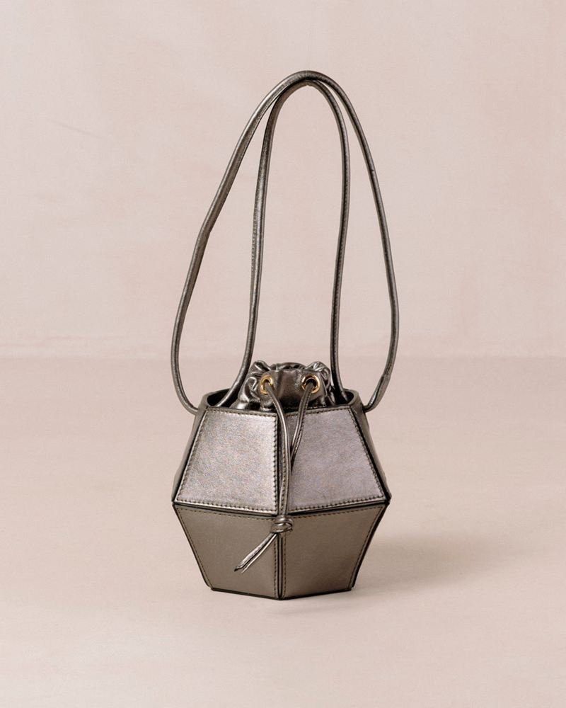 Silver Alohas The V Shimmer Leather Women's Bags | TFZVJ5267