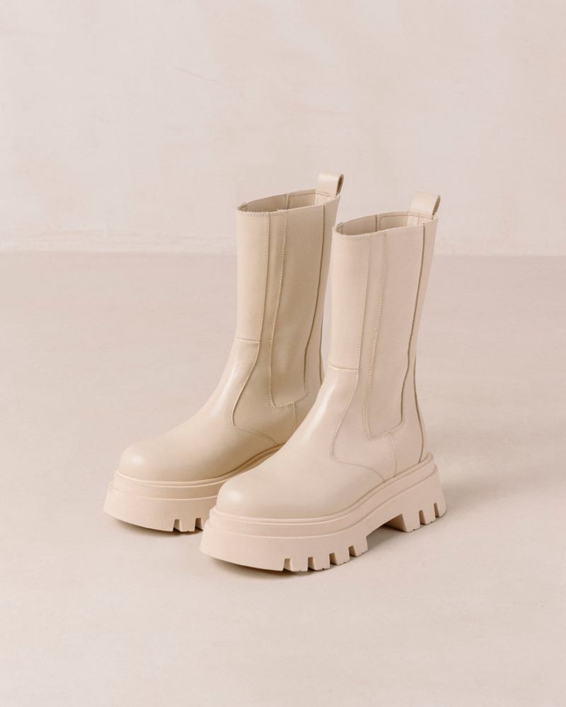 White Alohas All Rounder Leather Women's Chelsea Boots | TCMBO9427