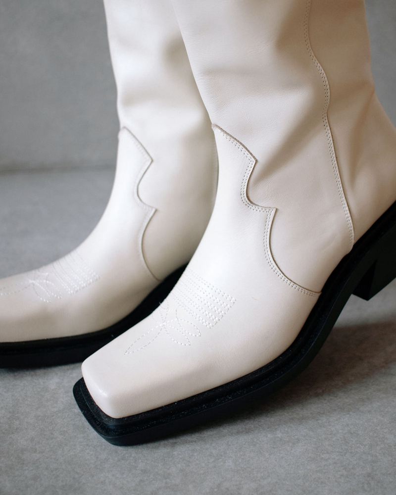 White Alohas Cattle Leather Women's Knee-High Boots | SLNFK1598