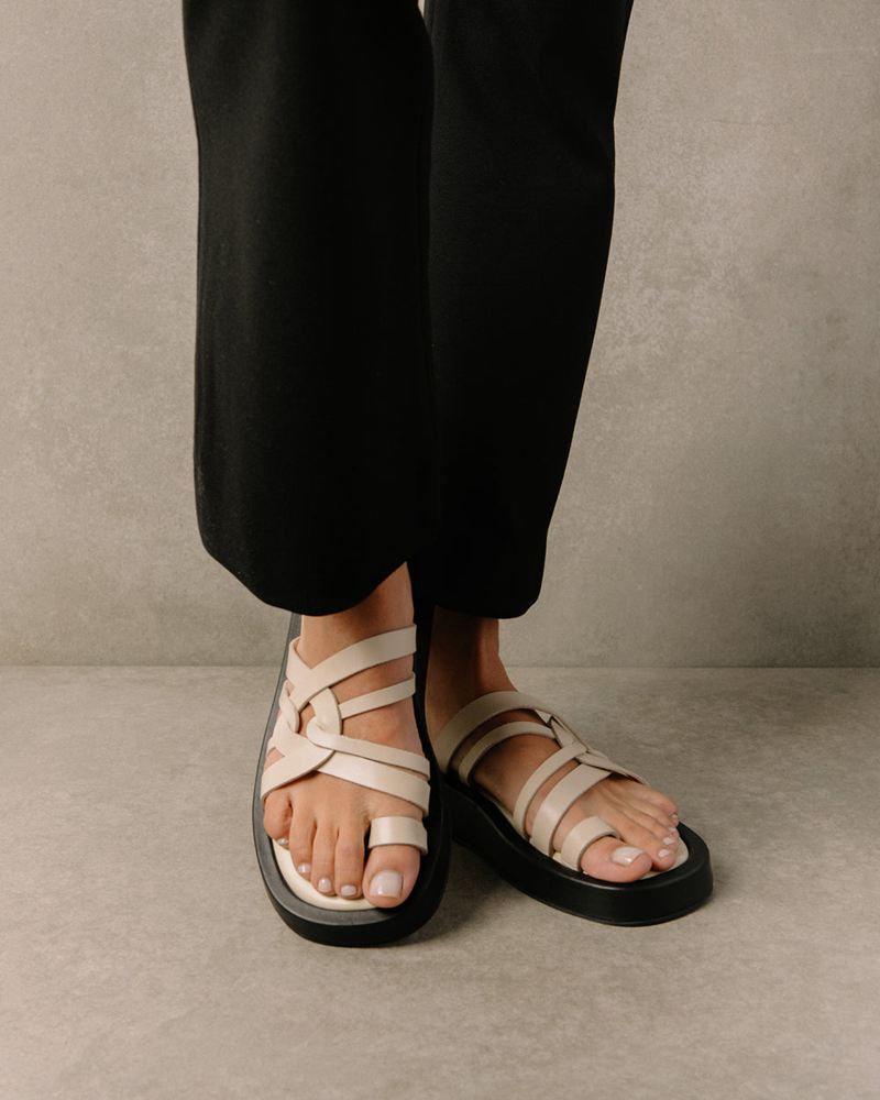 White Alohas Cool Leather Women's Sandals | EJZLD9731