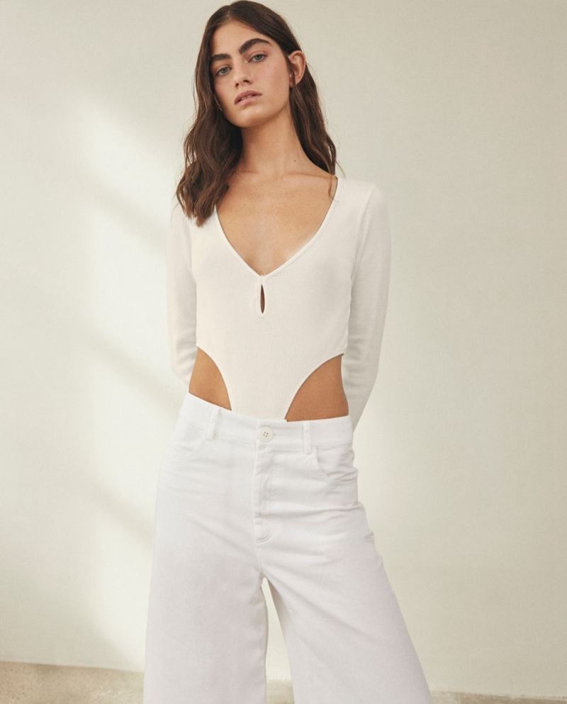 White Alohas Glace Bodysuit Women's Tops | NGQCX5830