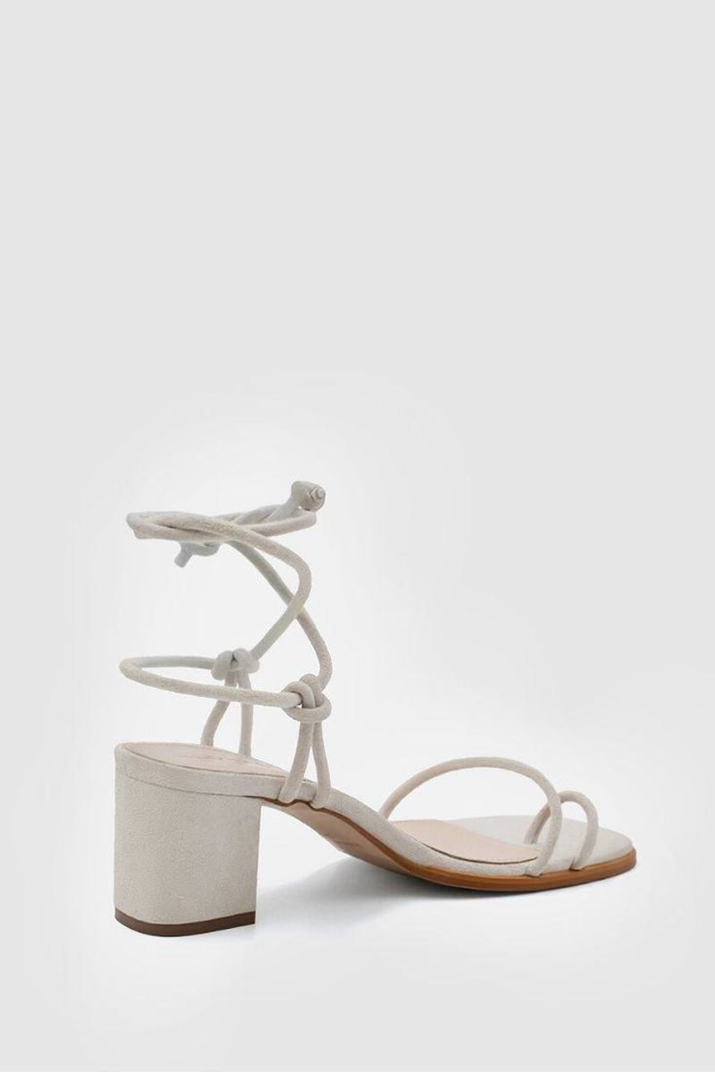 White Alohas Grace Leather Women's Sandals | HMESC2634