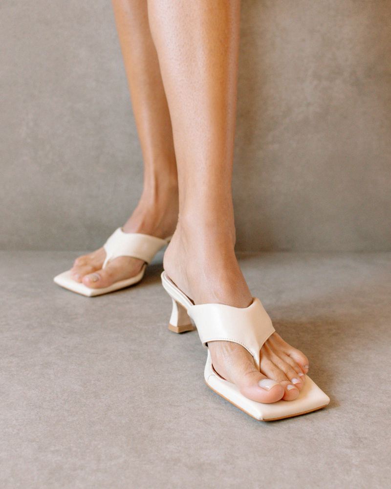 White Alohas Jolla Vegan Leather Women's Sandals | EJQOW3602