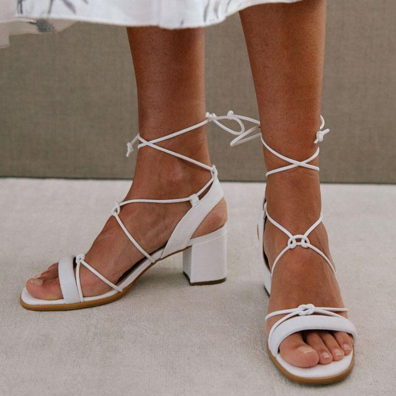 White Alohas Sophie Vegan Leather Women's Sandals | XWZVG0846