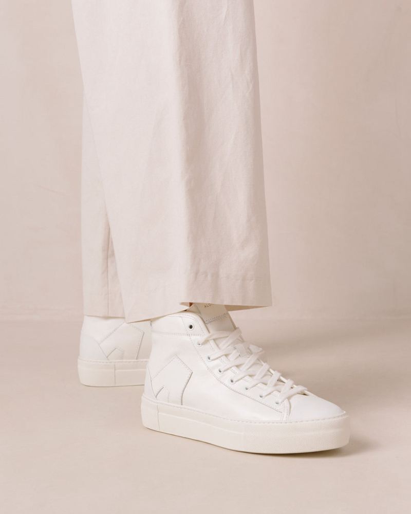 White Alohas Tb.35 Leather Women's Sneakers | YHTWX3490