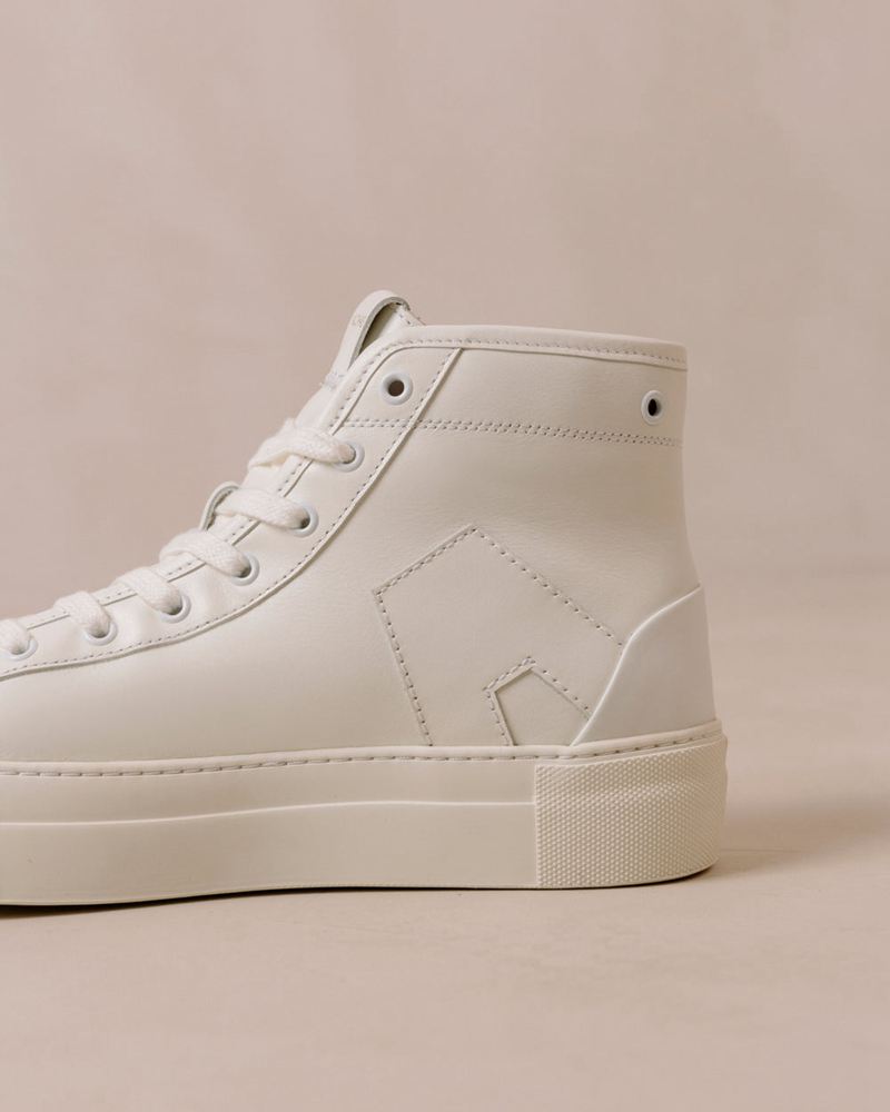 White Alohas Tb.35 Leather Women's Sneakers | YHTWX3490