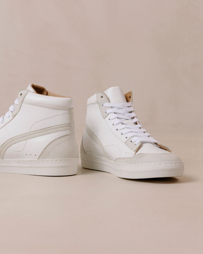 White Alohas Tb.73 Vegan Leather Women's Sneakers | DHQTF0612