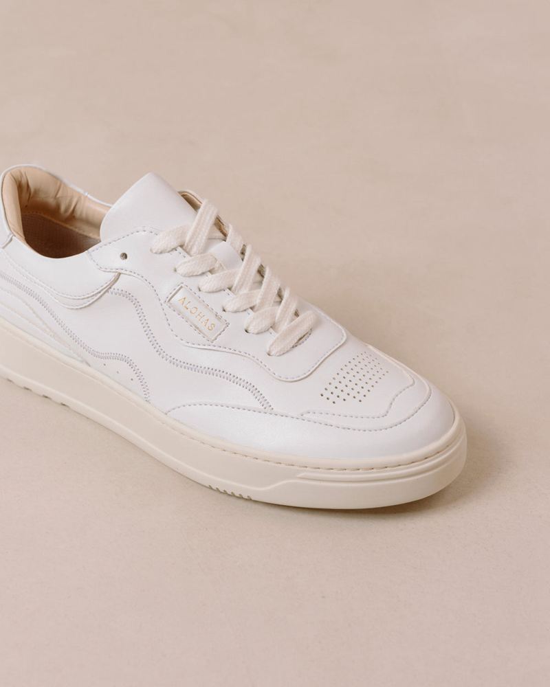 White Alohas Tb.87 Vegan Leather Women's Sneakers | UHLMF3591