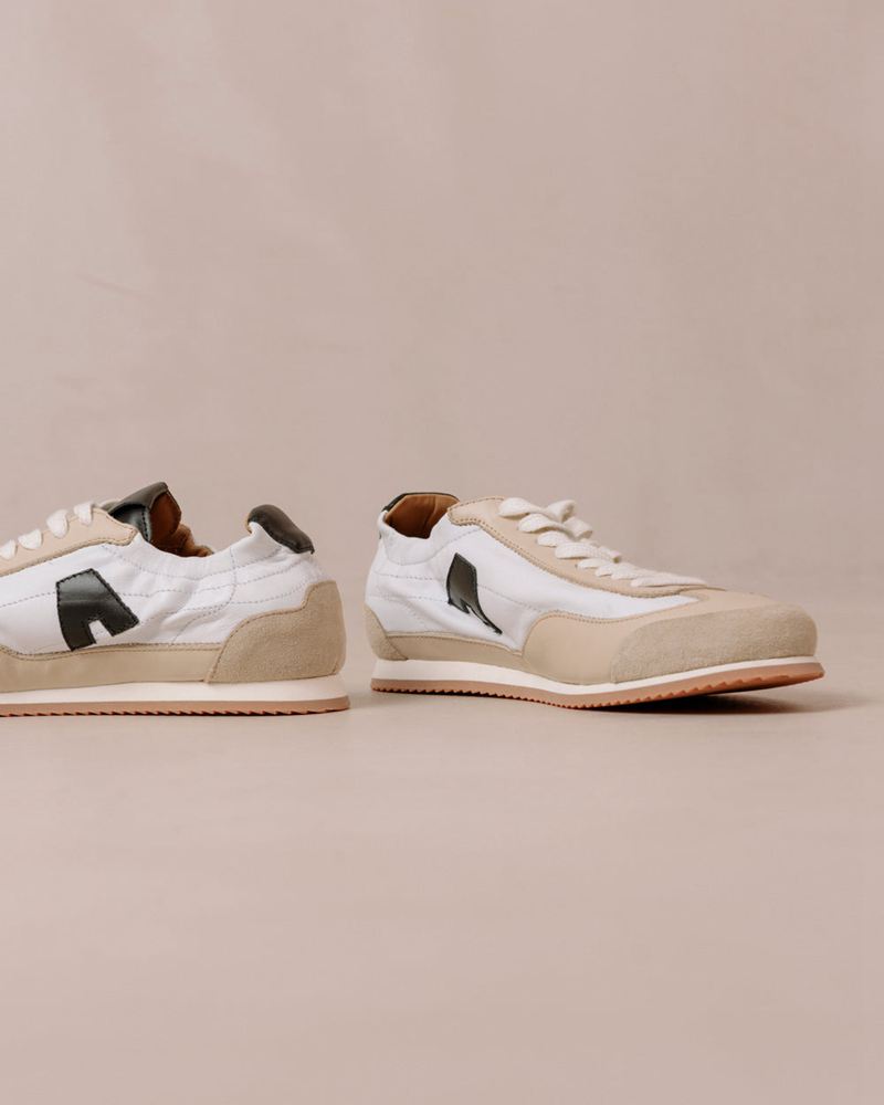 White/Beige Alohas Tb.70 Leather Women's Sneakers | KCOSD9204