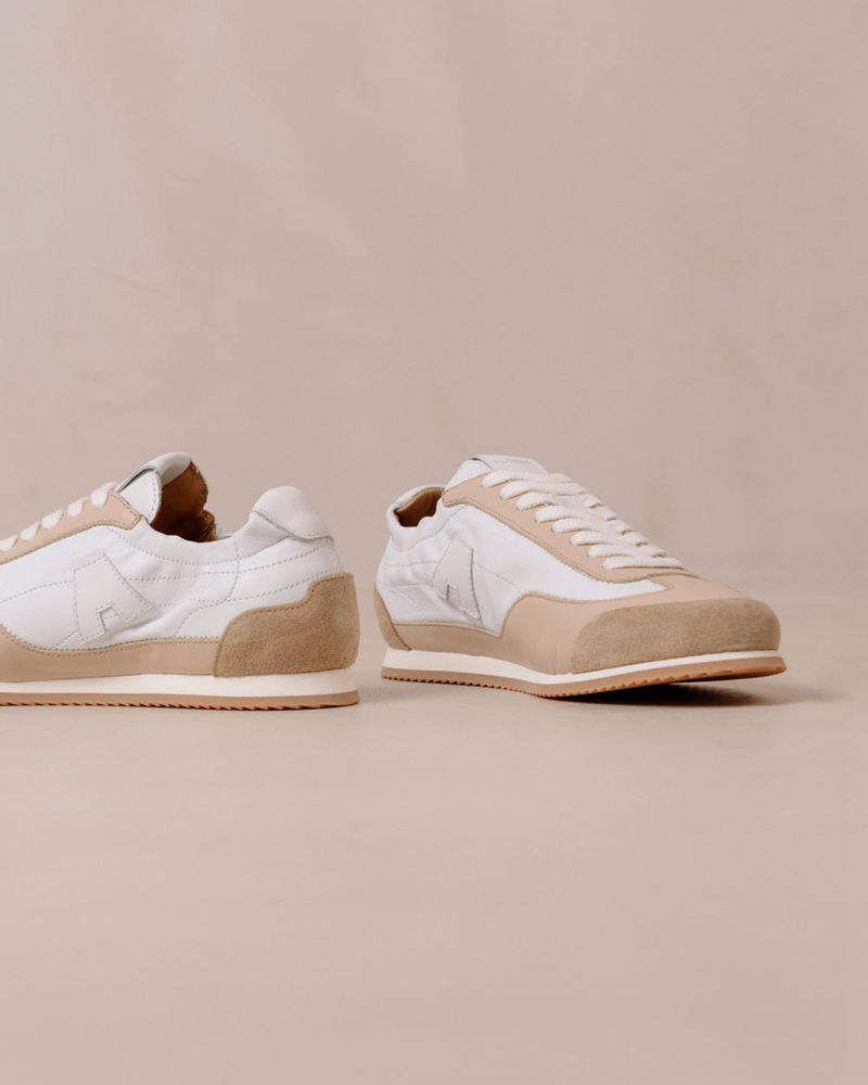 White/Beige Alohas Tb.70 Leather Women's Sneakers | QLVAU3201