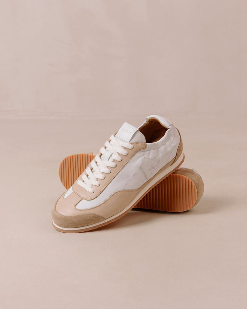 White/Beige Alohas Tb.70 Leather Women's Sneakers | QLVAU3201